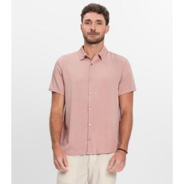 Imagem de Camisa Masculina Manga Curta Diametro Rosa, M, Rosa