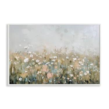 Imagem de Stupell Industries Pastel Meadow Wildflowers Design de arte giclée emoldurado branco por Elara Yasna, 12 x 18