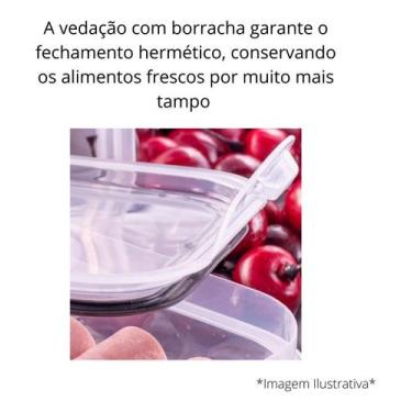 Imagem de Pote Hermético Plástico Retangular Mantimentos 550 Ml Plasútil, potes 