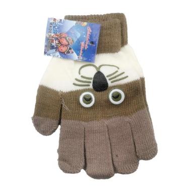 Imagem de Luva infantil inverno Bichinho gatinha Quente 3 a 8 anos Proteção Frio