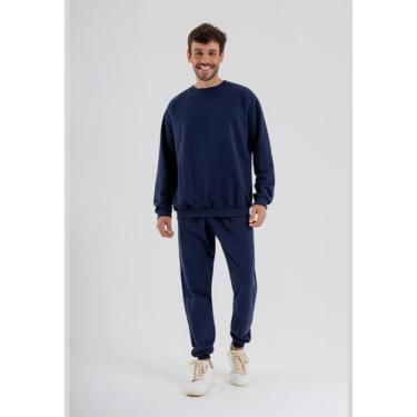 Imagem de Blusão Básico Masculino em Moletom Just Basic, Azul marinho, G