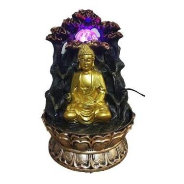 Imagem de Fonte De Agua Buda Com Flor De Lótus 7 Chakras Quedas 30cm - Bonatto P