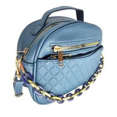 Imagem de Bolsa feminina tiracolo transversal  resistente premium - Glamour, Azu