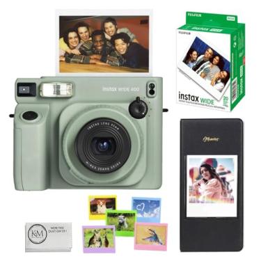 Imagem de FUJIFILM Câmera instantânea INSTAX Wide 400 com filme instantâneo INSTAX Wide | 20 exposições + álbum amplo e molduras coloridas + pano de limpeza (4 itens)