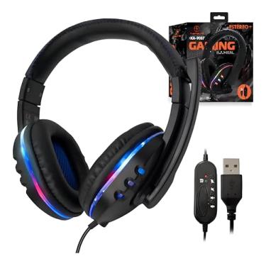 Imagem de Headset Gamer com Fio e Led Fone de Ouvido com Microfone P2 Compatível com Xbox One, PS4, PS5 e PC