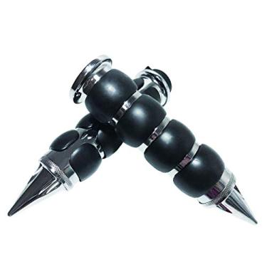 Imagem de Pegadores de mão para motocicleta de 2,54 cm Universal Spike Antiderrapante guidão de borracha preta cromada adequada para a maioria das motocicletas Cruisers Motorbikes, Choppers