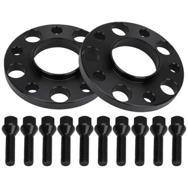 Imagem de IRONTEK Espaçadores de roda de 15 mm 5 x 120 mm a 5 x 120 mm espaçadores forjados reais com furo de cubo de 72,56 mm pinos M12x1,5 apto para BMW 2011 Série 1 M/2012-2013 118i/ 2005-2012 120i/ 1998