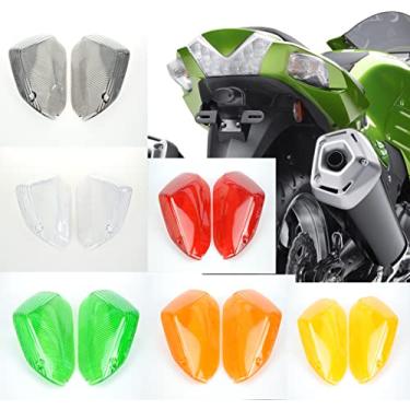 Imagem de TOPZONE Compatível com Kawasaki 2006-2007 Ninja ZX-10R / 2008-2016 1400GTR; Lente pisca-pisca de pisca-pisca da lâmpada do dicador traseiro (cor verde)