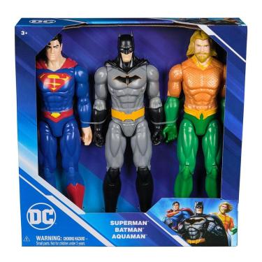 Imagem de 3 Bonecos Superman, Batman E Aquaman De 30Cm - Dc