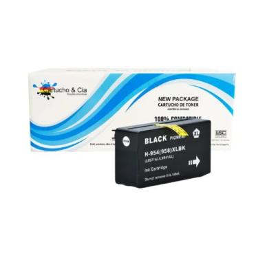 Imagem de Cartucho de Tinta Compatível 954XL L0S71AB Preto 7730 7740 8210 50ml