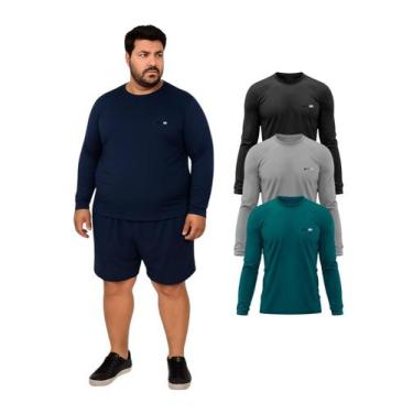 Imagem de Kit 3 Camisetas Manga Longa Com Proteção UV FPS50 Plus Size - Sunset, 