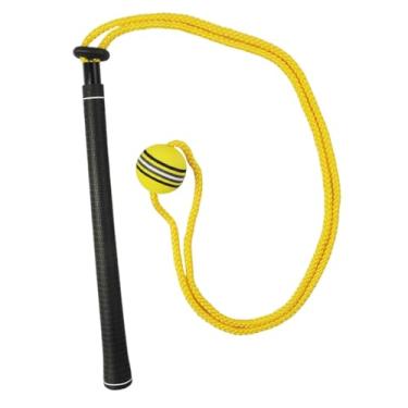 Imagem de Fenteer Treinamento de swing de corda de golfe, auxílio profissional para treinamento de swing de golfe para auxílio ao exercício de velocidade, Amarelo