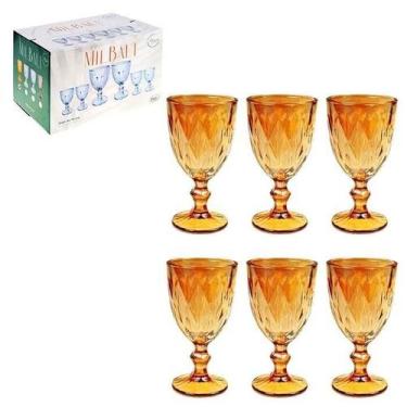 Imagem de Taça Vidro Amber Milbali 320ml Com 6 Peças Art House - ArtHouse