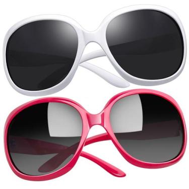 Imagem de Óculos de sol Joopin Jackie Butterfly polarizados branco+rosa choque