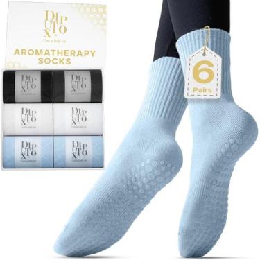 Imagem de Meias de Pilates Diputox femininas antiderrapantes, 6 pares