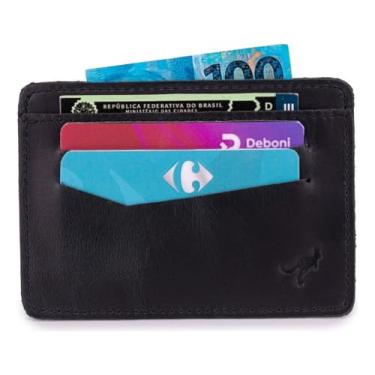 Imagem de Carteira Porta Cartão Rg/cnh/cédulas Slim Couro Legítimo(PRETO)
