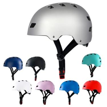 Imagem de Capacete de bicicleta 3 tamanhos para adolescentes, crianças, jovens, adultos, Bavilk capacete de skate ajustável, multiesportivo, ciclismo, patinação, patins, patins em linha, patins para meninas
