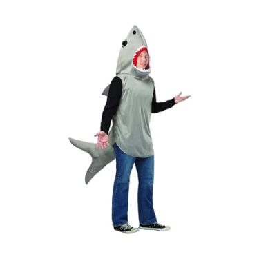Imagem de IEUDNS Fantasia de tubarão macia e engraçada, fantasia de animal cosplay para festa temática marítima, dramatização