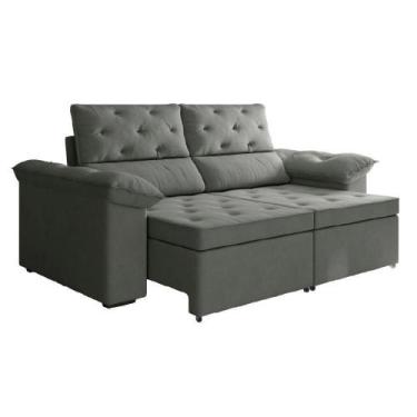 Imagem de Sofá Retrátil 2 Lugares 1,50m Inglaterra Suede Cinza - SELMER ESTOFADO