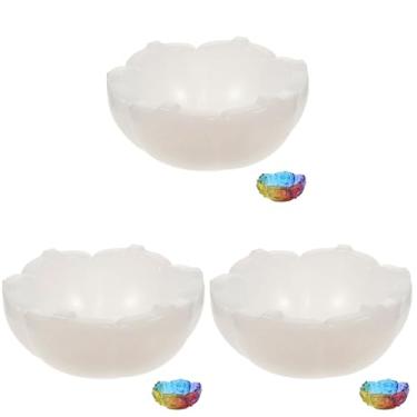 Imagem de EXCEART 3 peças de molde de tigela de rosa moldes de resina moldes de silicone para resina tigela de joias de flor de resina suporte de cinzeiro de concreto molde faça você mesmo vaso de flores prato