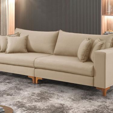 Imagem de Sofá Fixo 6 Lugares M-197 2,80m Estofados Martins Linho Bege