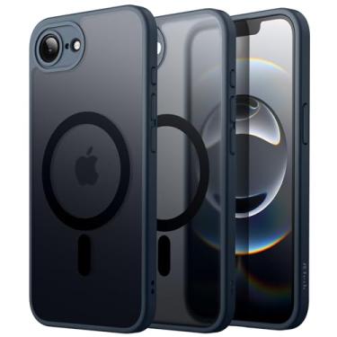 Imagem de JETech Capa Magnética para iPhone 16e 6,1 Polegadas Compatível com MagSafe, Case de Telefone Traseira Fosca Translúcida, Capinha de Fina e Minimalista à Prova de Choque (Azul Tempestade)