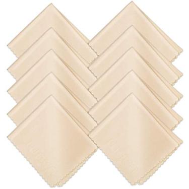 Imagem de waka Pacote com 10 panos de limpeza de microfibra atualizados, 6 x 7 pano sem fiapos para óculos, lentes de câmera, celulares, telas LCD, computadores, CD DVD, vidros e outras superfícies delicadas limpador de lenços