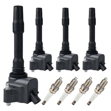 Imagem de Pacote de bobinas de ignição OEM UF750 e velas de ignição irídio (conjunto de 4) compatível com BMW 330e 330i 530i 430i X1 740Le 230i xDrive X2 X4 Mini Cooper 2.0L L4# 12137619385 C983 GN10882
