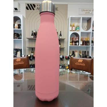 Imagem de Garrafa Térmica de Aço Inox, 500 ml, Rosa, Design Moderno