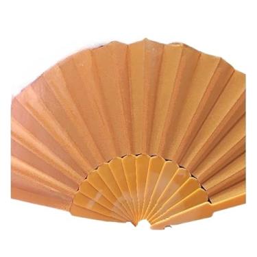 Imagem de Leque Liso Clássico para Dia a Dia, Dança e Festa - Leque de Vento Leve e Resistente - Ideal para Lembrancinhas e Presentes(2,Laranja)