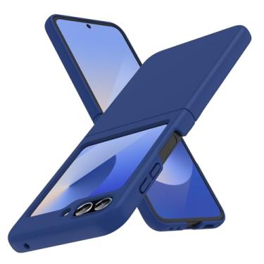 Imagem de CMYFUTNG Capa para Galaxy Z Flip 6 5G, leve, slim fit, proteção contra quedas, resistente à prova de choque, para Samsung Galaxy Z Flip6 5G, fina, rígida, PC, proteção à prova de choque, azul escuro