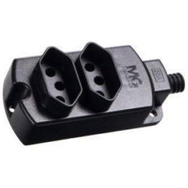 Imagem de Tomada Barra Margirius 10A 2 Tomada 2P+T Tmu2-310 Preta