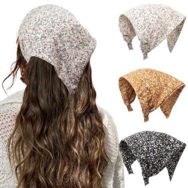 Imagem de Lenço de cabelo, bandanas HAIMEIKANG Floral para mulheres (3 cores)