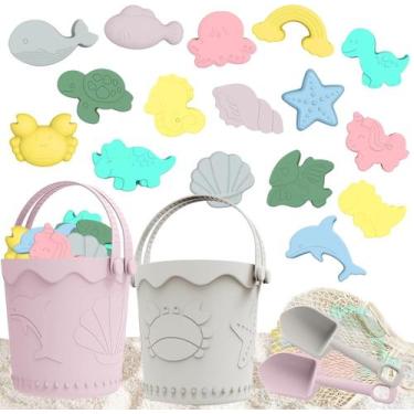 Imagem de Conjunto de brinquedos de praia TGIQROVE Silicone 21 unidades com bald