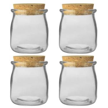 Imagem de 4 Porta Condimentos De Vidro Com Rolha 190Ml 1990 Lyor