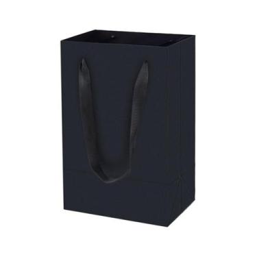 Imagem de Sacos de presente Aosric, pacote com 30, 13x10x20 cm, pretos reutilizá