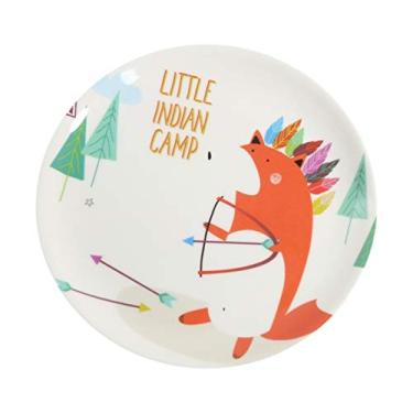 Imagem de Prato de serviço urso prato de jantar lanche talheres imitação porcelana louça sobremesa prato criança prato redondo café da manhã pratos (cor: B)