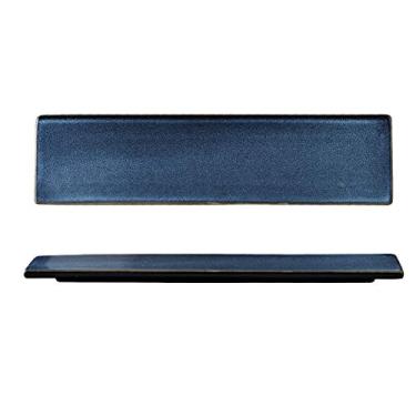 Imagem de Prato de serviço prato de sushi japonês criativo retrô retangular prato plano bolo dim sum bolinho frito colocando pratos ocidentais simples (cor: latão)