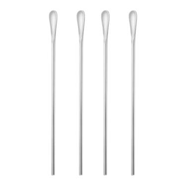 Imagem de 8.5Inch/21.8cm Coffee Stirrers Spoon,Silver Stainless Steel 304# Coffee Stir Sticks,Round Solid Long Handle Cocktail Beverage Iced Tea Stirring Stick,Drink Mixing Spoon,Set of 4