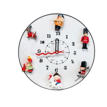 Imagem de Kuntesetty Relógio de parede de 12 polegadas, redondo, simples, faça você mesmo, arte decorativa, relógio analógico clássico silencioso para quarto, cozinha, Branco