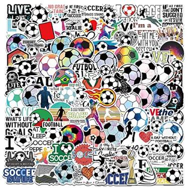 Imagem de 100PCS Soccer Stickers for Scrapbooking, Vinyl Waterproof Stickers for Water Bottle Laptop Skateboard Guitar, Perfect for Soccer Team Lovers Kids Teens, Christmas Stocking Stuffers for Kids Boys Girls