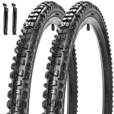 Imagem de Pacote com 2 pneus de bicicleta 16/20/24 x 1,75/1,95/2,125 pneus de bicicleta dobráveis de 16/20/24 polegadas adequados para pneus de substituição de bicicleta Mountain Beach Cruiser (24 x 1,95)