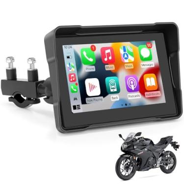 Imagem de Multimídia para Motocicletas, Multimídia Para Moto, Tela Sensível Ao Toque de 5'' IPS 1080P, Conexão sem Fio, Suporte para Carplay Moto
