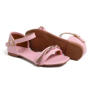 Imagem de Sandalia Baby Infantil Feminina Pedras de Diamante Linda Escola Dia-a-