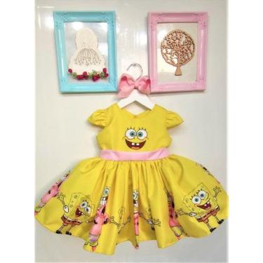 Imagem de Vestido Infantil Luxo Bob Esponja para Festa - Fabuloso Ateliê, 1