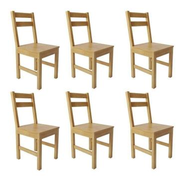 Imagem de Kit 6 Cadeiras para Sala de Jantar Madeira Maciça Mandacaru Cabecasa Madeiraoriginals Amendoa