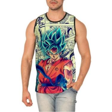 Imagem de Regata Goku Super Sayajin Blue Camisa Dbsuper 767 - smoke, Preto, G