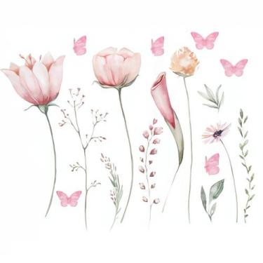 Imagem de Adesivo Decorativo De Parede Recorte Flores Suspensas Jardim - PAPEL E