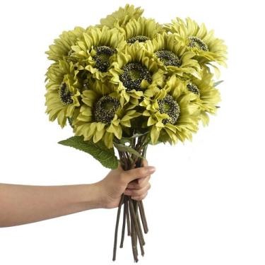 Imagem de Flores de girassol artificiais WISTART 8 unidades para buquê de casame