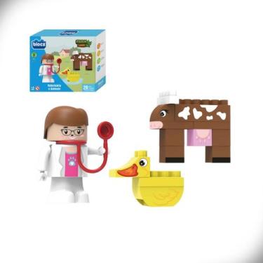 Imagem de Blocos de Montar Veterinária e Animais Farm Land 20 Peças Blocz